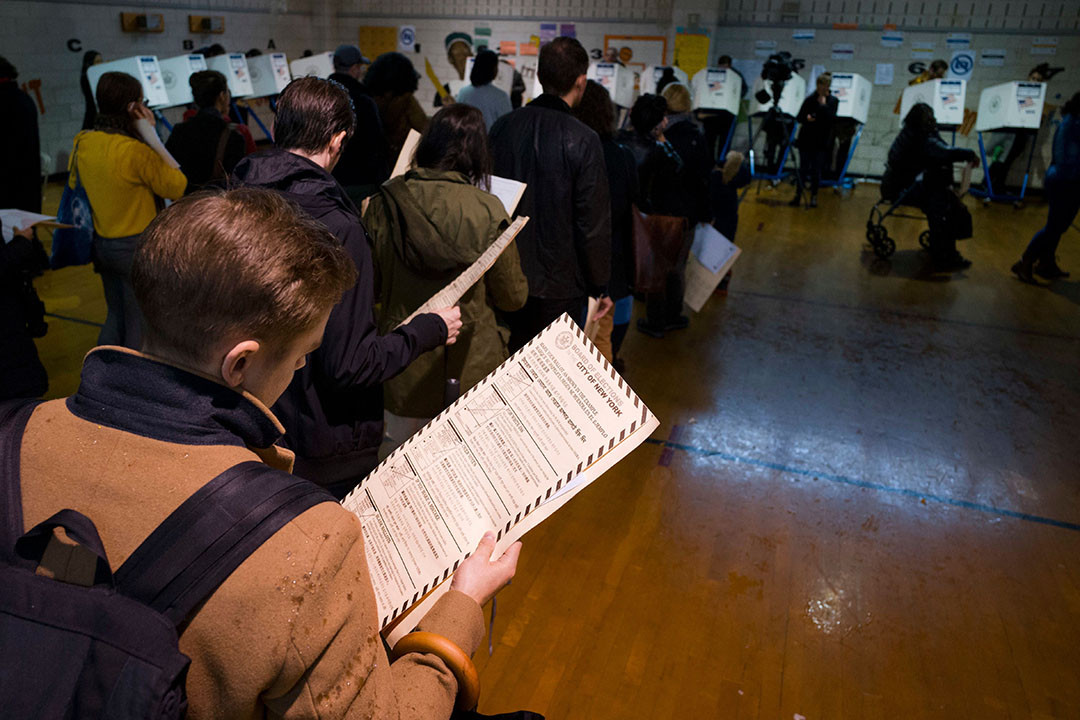 Voters waited in long lines to cast their vote.